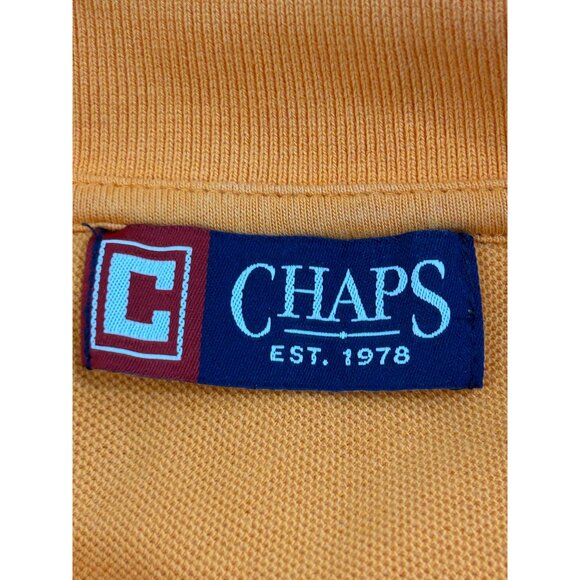 Chaps Men’s Polo Shirt Vintage Orange Short Sleeve Henley Logo Casual Golf Sprin - Picture 13 of 16